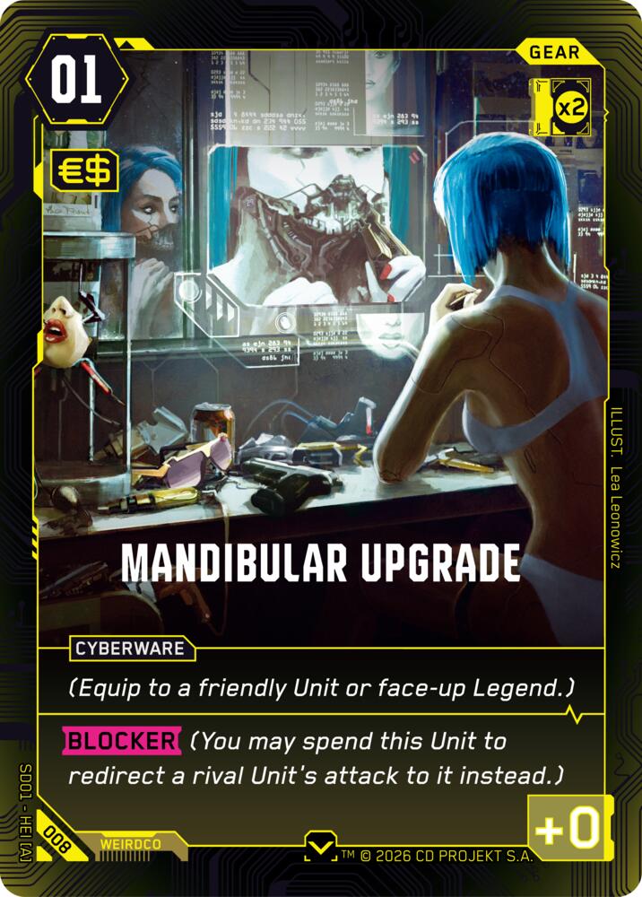 Mandibular Upgrade (The Heist - Retail Starter Deck) — Cyberpunk TCG card