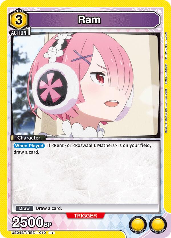 Ram (010) (UE24BT: Re:ZERO -Starting Life in Another World-) — Union Arena card
