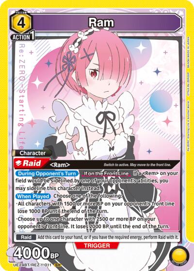 Ram (011) UE24BT: Re:ZERO -Starting Life in Another World- Super Rare Union Arena card — value and price