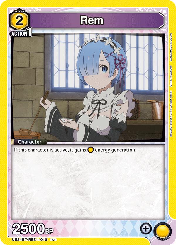 Rem (016) (UE24BT: Re:ZERO -Starting Life in Another World-) — Union Arena card