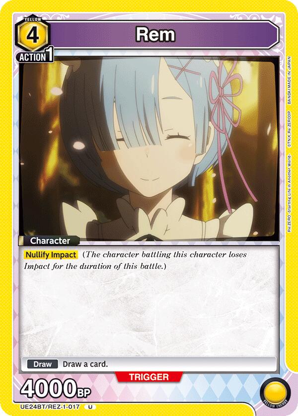 Rem (017) (UE24BT: Re:ZERO -Starting Life in Another World-) — Union Arena card