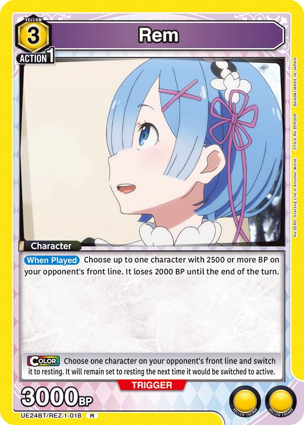 Rem (018) (UE24BT: Re:ZERO -Starting Life in Another World-) — Union Arena card