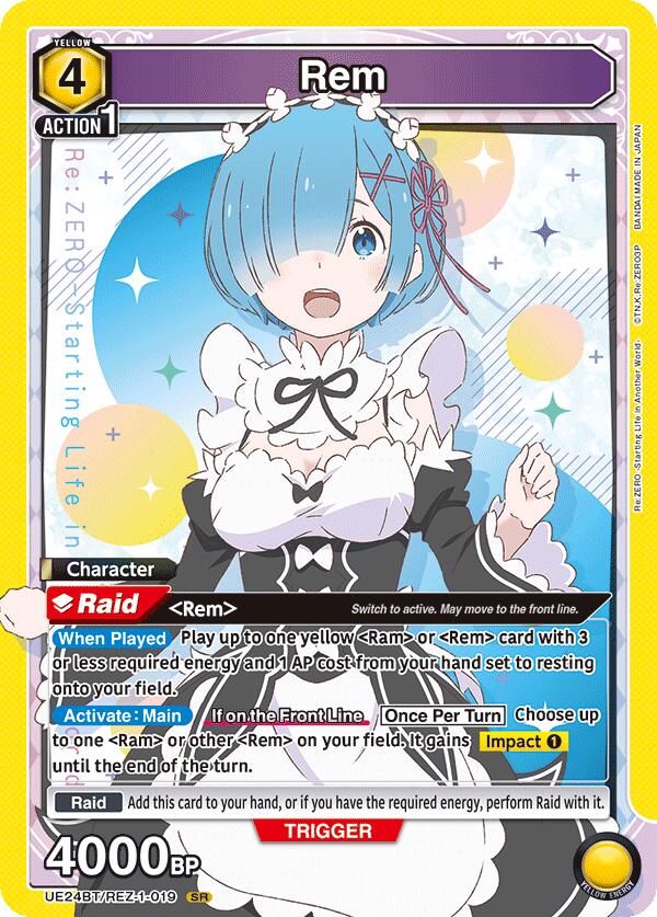 Rem (019) (UE24BT: Re:ZERO -Starting Life in Another World-) — Union Arena card
