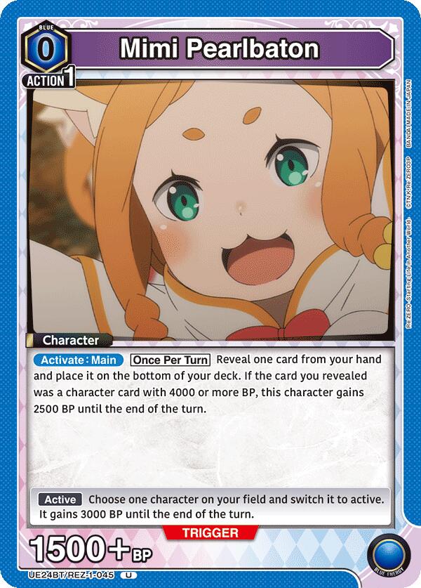 Mimi Pearlbaton (UE24BT: Re:ZERO -Starting Life in Another World-) — Union Arena card