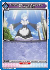 Let's Start Here, From Square One. No... From Zero! - Union Arena UE24BT: Re:ZERO -Starting Life in Another World- trading card