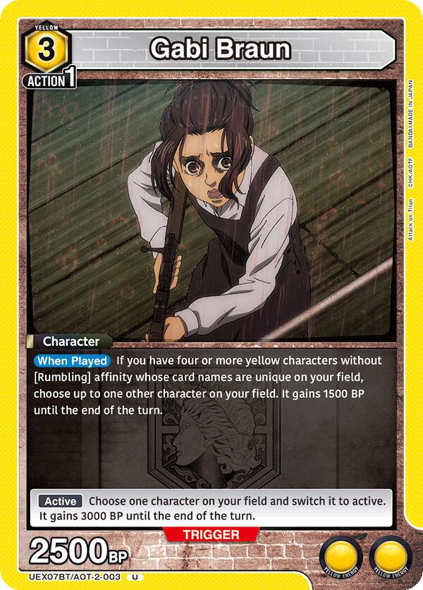 Gabi Braun (003) (UEX07BT: Attack on Titan Vol. 2) — Union Arena card