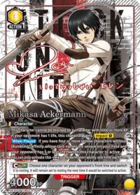 Mikasa Ackermann (008) (SR***) - Union Arena UEX07BT: Attack on Titan Vol. 2 trading card