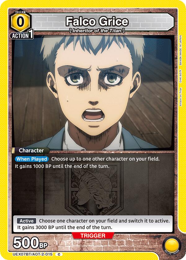 Falco Grice (015) (UEX07BT: Attack on Titan Vol. 2) — Union Arena card