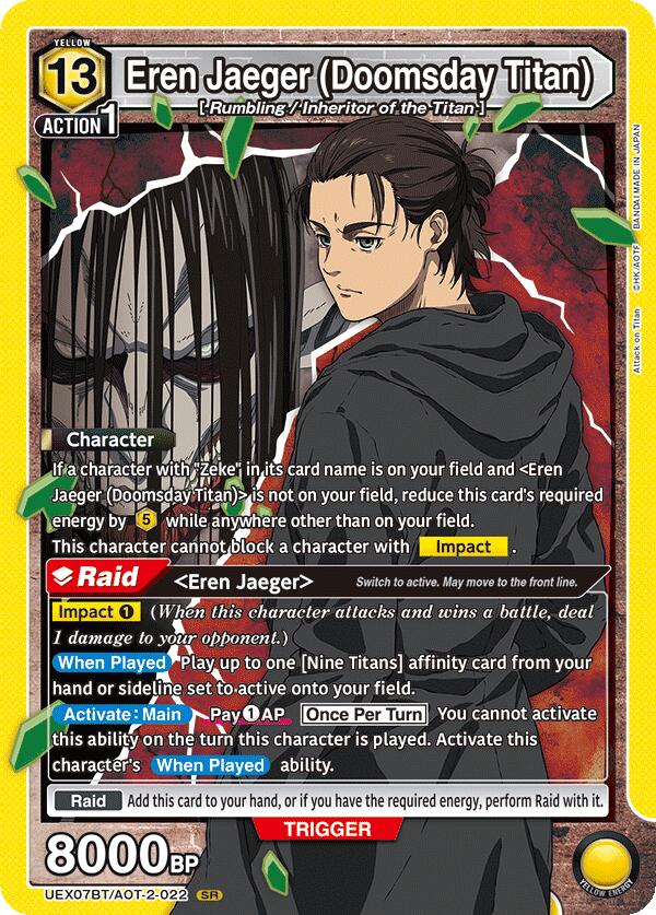 Eren Jaeger (Doomsday Titan) Union Arena Card