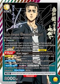 Eren Jaeger (Doomsday Titan) (SR**) - Union Arena UEX07BT: Attack on Titan Vol. 2 trading card