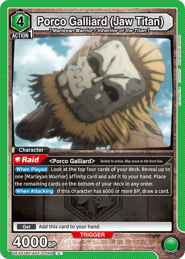Porco Galliard (Jaw Titan) (UEX07BT: Attack on Titan Vol. 2) — Union Arena card