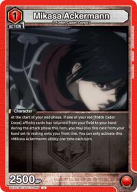 Mikasa Ackermann (066) - Union Arena UEX07BT: Attack on Titan Vol. 2 trading card