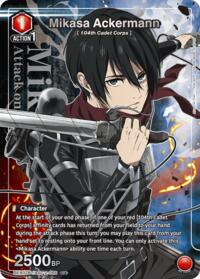 Mikasa Ackermann (066) (U*) - Union Arena UEX07BT: Attack on Titan Vol. 2 trading card