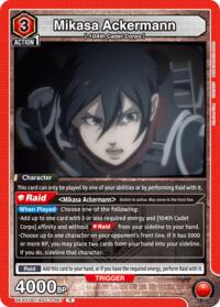 Mikasa Ackermann (067) - Union Arena UEX07BT: Attack on Titan Vol. 2 trading card