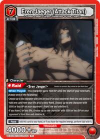 Eren Jaeger (Attack Titan) - Union Arena UEX07BT: Attack on Titan Vol. 2 trading card