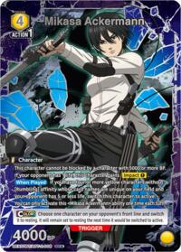 Mikasa Ackermann (008) (Box Topper Silver Foil) - Union Arena UEX07BT: Attack on Titan Vol. 2 trading card