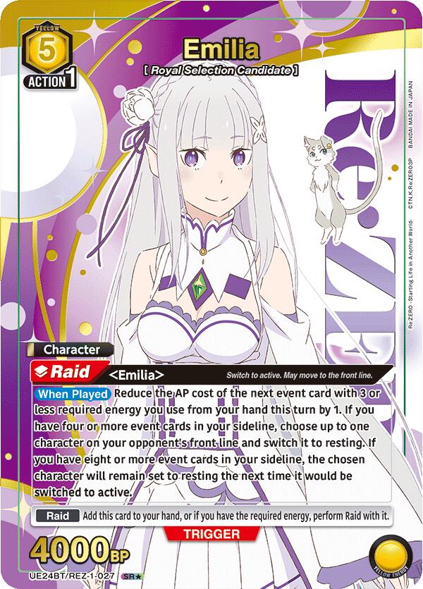 Emilia (027) (UE24BT: Re:ZERO -Starting Life in Another World-) — Union Arena card