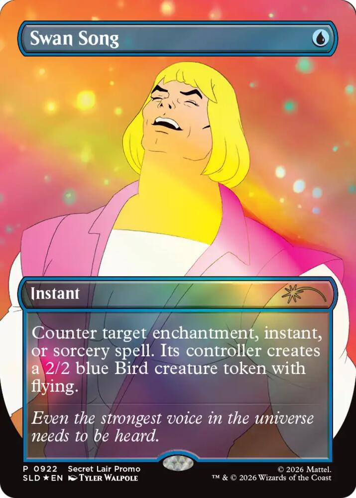 Swan Song (Secret Lair) from Secret Lair Drop Series (SLD) #922, Foil, Magic: The Gathering card