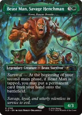 Beast Man, Savage Henchman - Kona, Rescue Beastie #2785 – Secret Lair Drop Series (Rare)