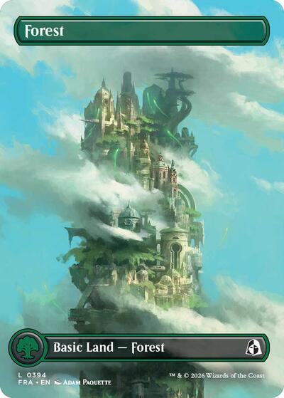 Forest (Borderless) from FRA #394, Magic: The Gathering card