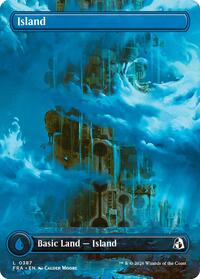 Island (Borderless) (0387) - Magic: The Gathering Reality Fracture trading card