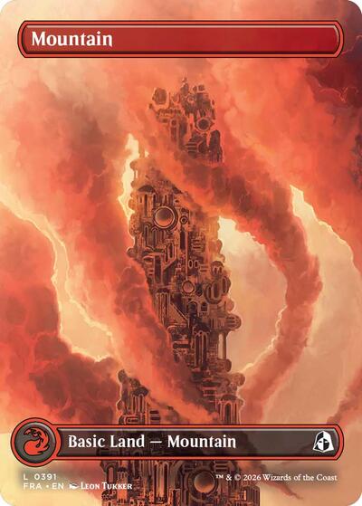 Mountain (Borderless) from FRA #391, Magic: The Gathering card