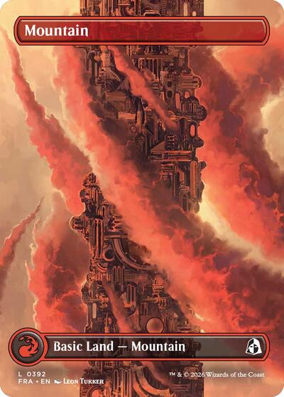 Mountain (Borderless) from FRA #392, Magic: The Gathering card
