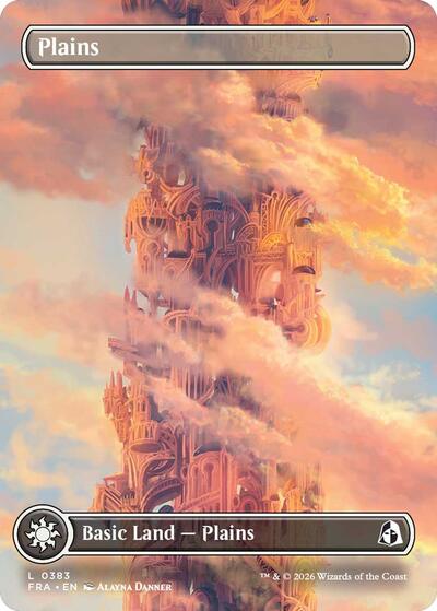 Plains (Borderless) from FRA #383, Magic: The Gathering card