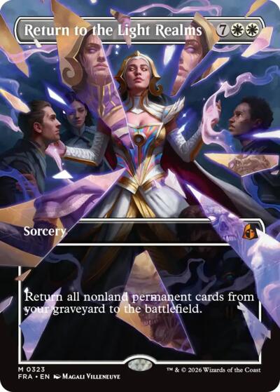 Return to the Light Realms (Borderless) from FRA #323, Magic: The Gathering card