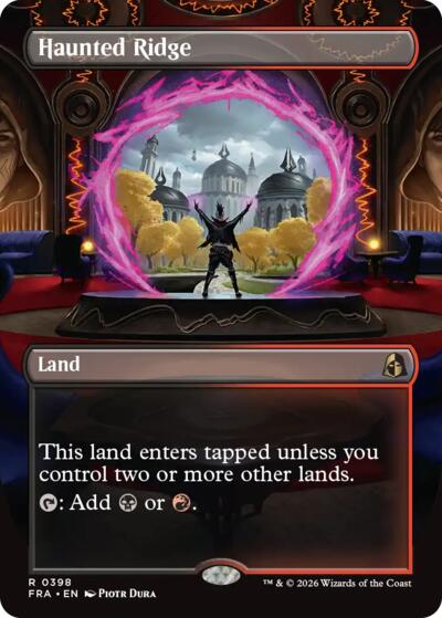 Haunted Ridge (Borderless) from FRA #398, Magic: The Gathering card