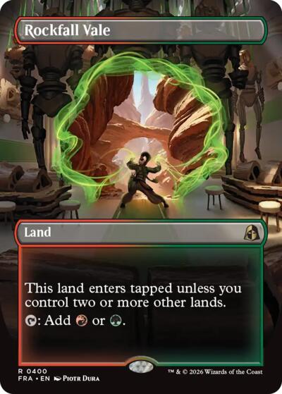Rockfall Vale (Borderless) from FRA #400, Magic: The Gathering card