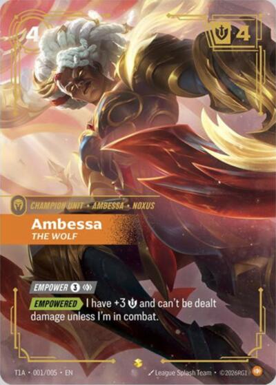 Ambessa, The Wolf (T1 Worlds Champion Player Bundle) · Promo · T1 Worlds Champion Player Bundle · PR-T1A 001/005