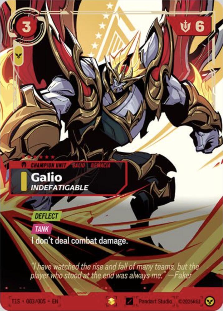 Galio, Indefatigable (T1 Worlds Champion Signature Edition Bundle) #T1S 003/005 — Riftbound Promotional Cards