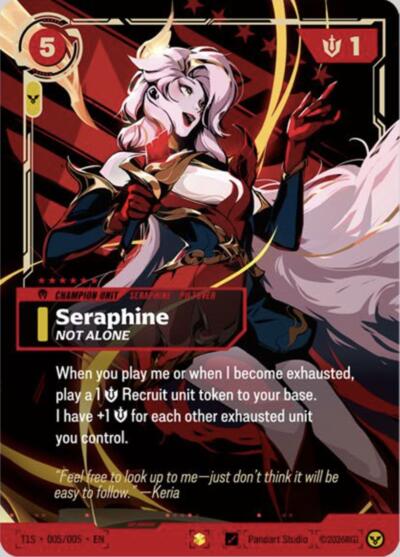 Seraphine, Not Alone (T1 Worlds Champion Signature Edition Bundle) Riftbound Promotional Cards Showcase Riftbound card — value and price