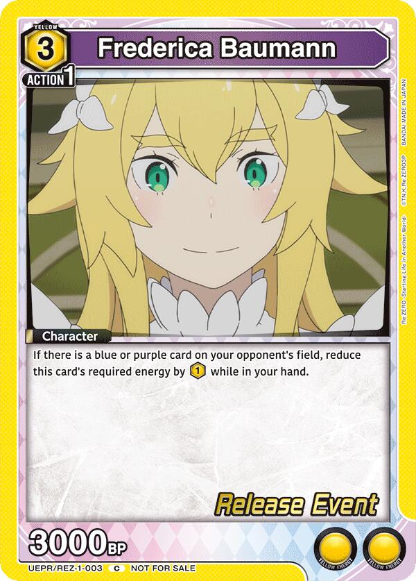 Frederica Baumann (UE24BT: Re:ZERO -Starting Life in Another World- Release Event Cards) — Union Arena card