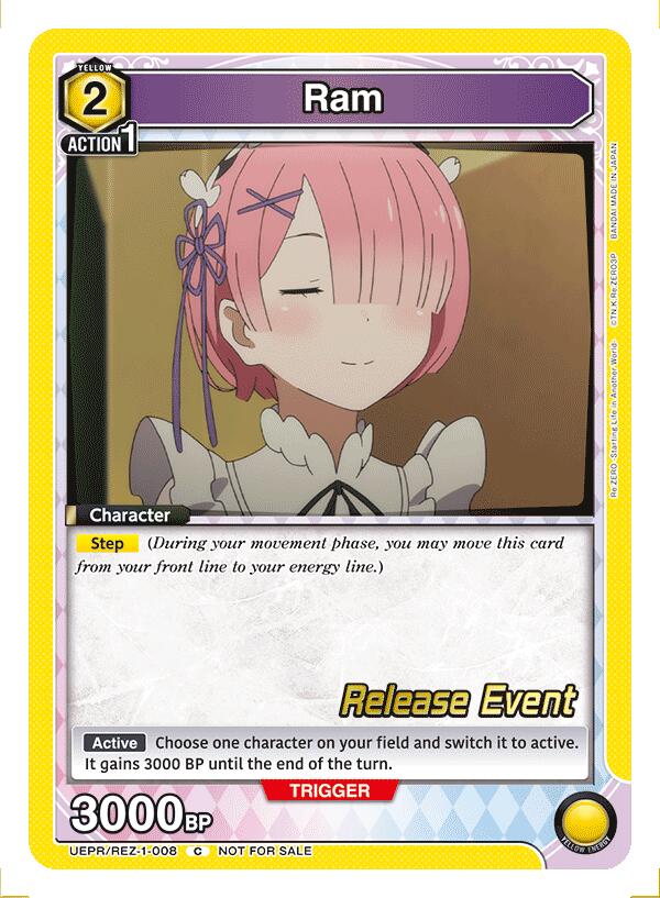 Ram (008) (UE24BT: Re:ZERO -Starting Life in Another World- Release Event Cards) — Union Arena card