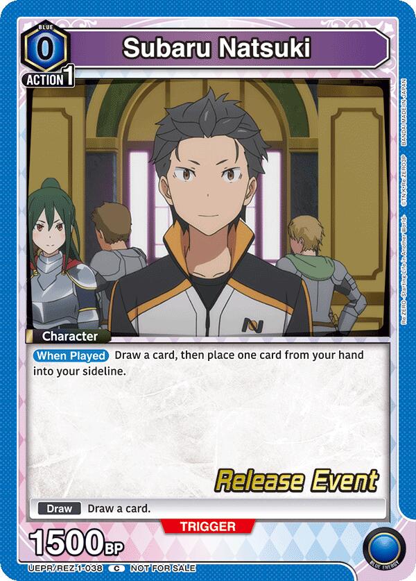 Subaru Natsuki (038) (UE24BT: Re:ZERO -Starting Life in Another World- Release Event Cards) — Union Arena card