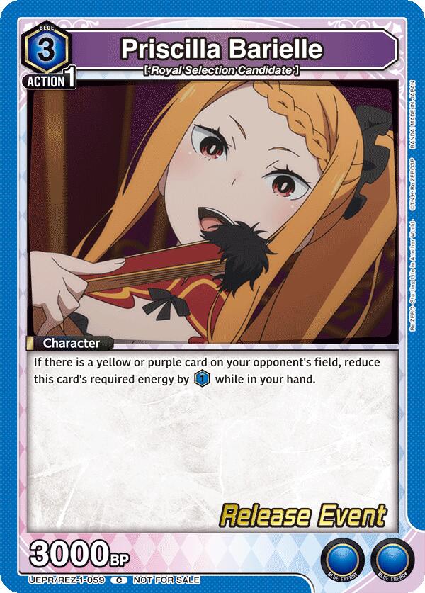 Priscilla Barielle (UE24BT: Re:ZERO -Starting Life in Another World- Release Event Cards) — Union Arena card