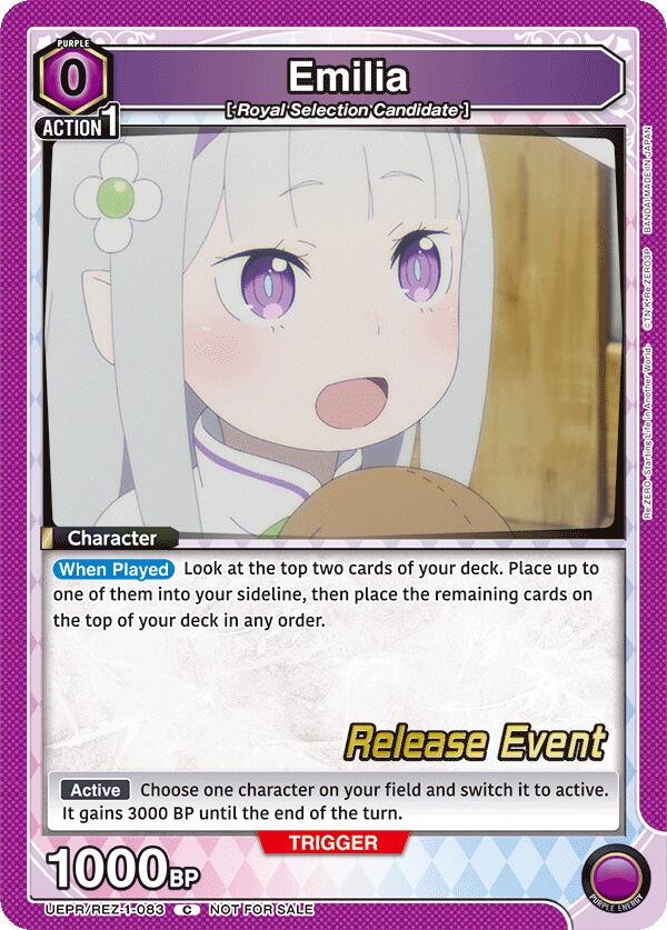 Emilia (083) (UE24BT: Re:ZERO -Starting Life in Another World- Release Event Cards) — Union Arena card