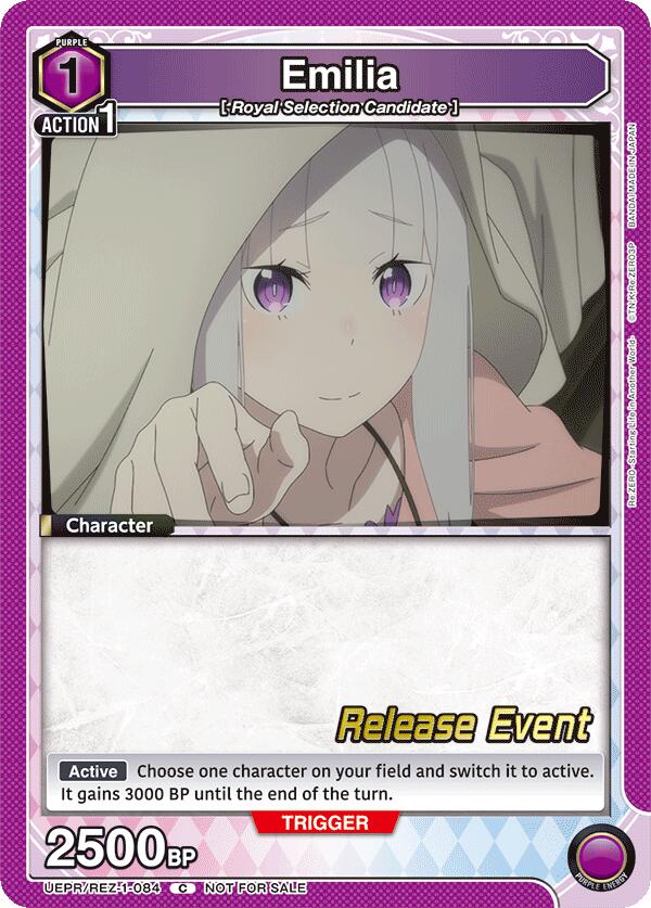 Emilia (084) (UE24BT: Re:ZERO -Starting Life in Another World- Release Event Cards) — Union Arena card