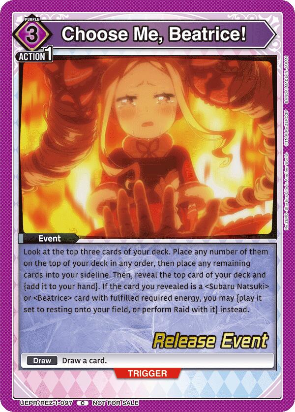 Choose Me, Beatrice! (UE24BT: Re:ZERO -Starting Life in Another World- Release Event Cards) — Union Arena card