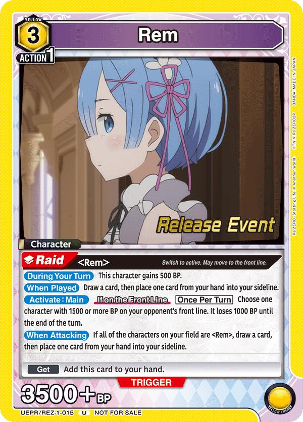Rem (015) (UE24BT: Re:ZERO -Starting Life in Another World- Release Event Cards) — Union Arena card