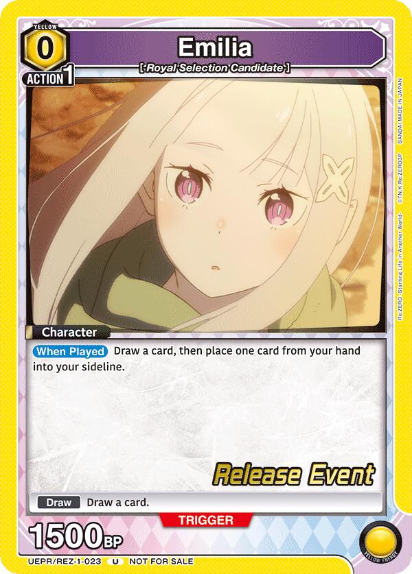 Emilia (023) (UE24BT: Re:ZERO -Starting Life in Another World- Release Event Cards) — Union Arena card