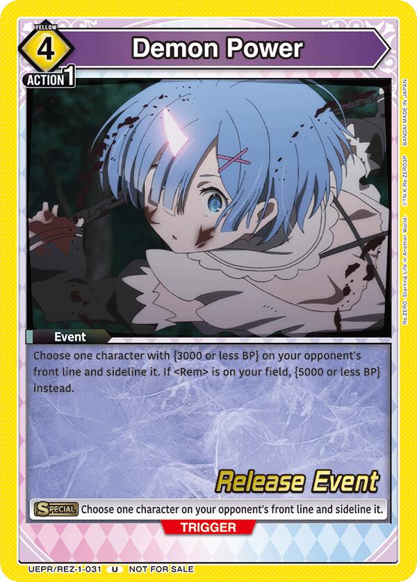 Demon Power (UE24BT: Re:ZERO -Starting Life in Another World- Release Event Cards) — Union Arena card