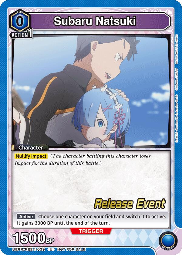 Subaru Natsuki (039) (UE24BT: Re:ZERO -Starting Life in Another World- Release Event Cards) — Union Arena card