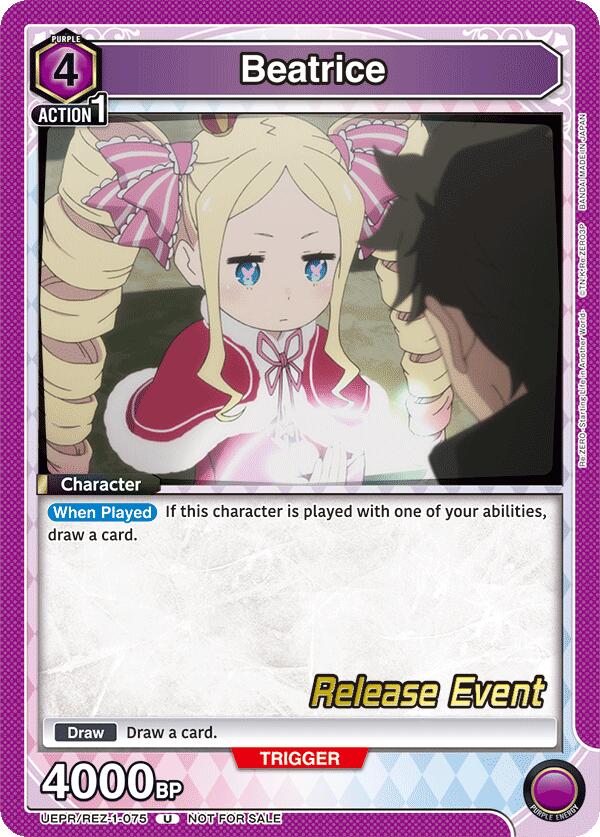 Beatrice (075) (UE24BT: Re:ZERO -Starting Life in Another World- Release Event Cards) — Union Arena card