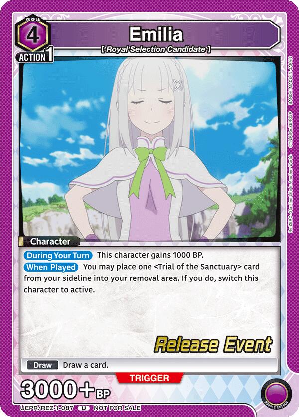 Emilia (087) (UE24BT: Re:ZERO -Starting Life in Another World- Release Event Cards) — Union Arena card