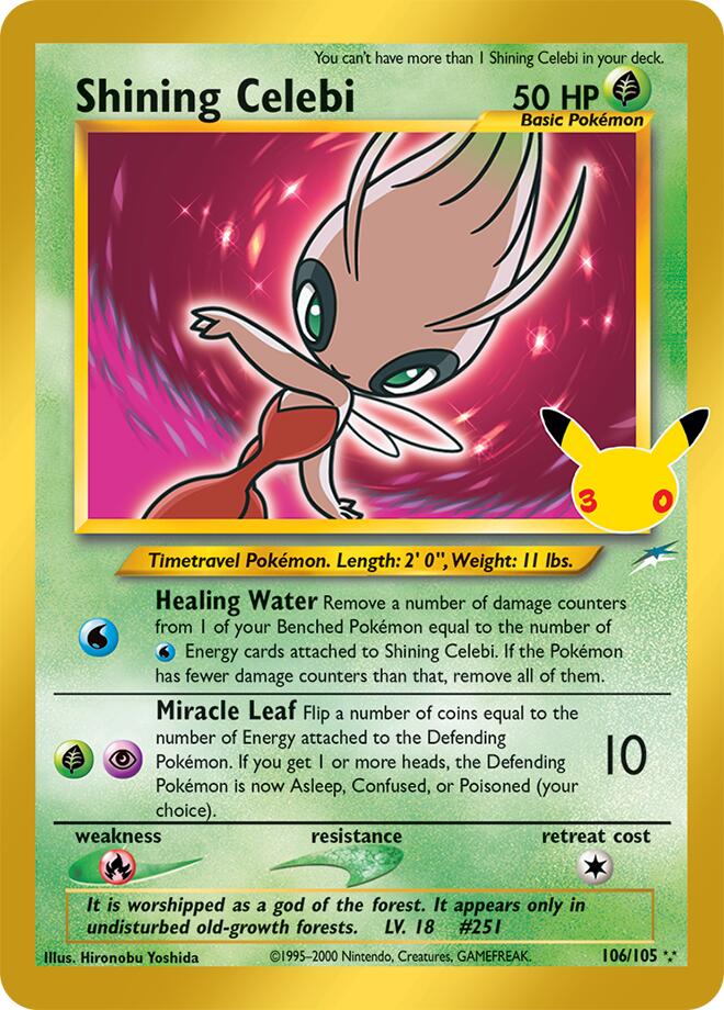 Shining Celebi #106/105 — ME: 30th Celebration Classic Collection