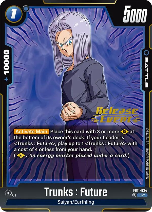 Trunks : Future - FB11-034 (Brightness of Hope Release Event Cards) — Dragon Ball Super Card Game card