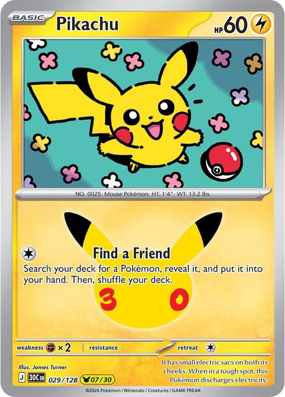 Pikachu 029/128 from ME: 30th Celebration